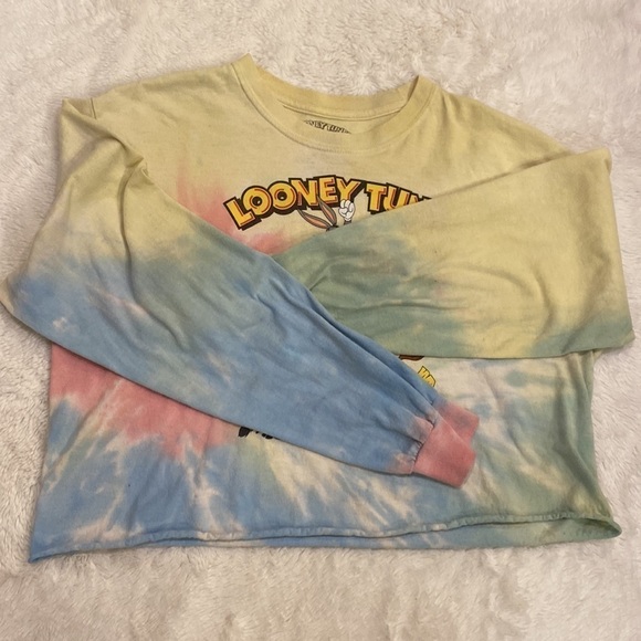 Looney tunes crop top tie dye long sleeve large - Picture 4 of 8